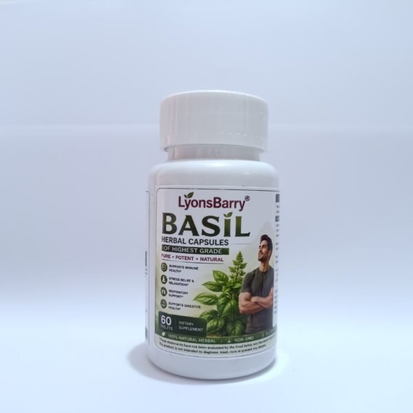 Basil Herbal Capsules – Holy Basil Extract with Basil Leaf & Black Pepper