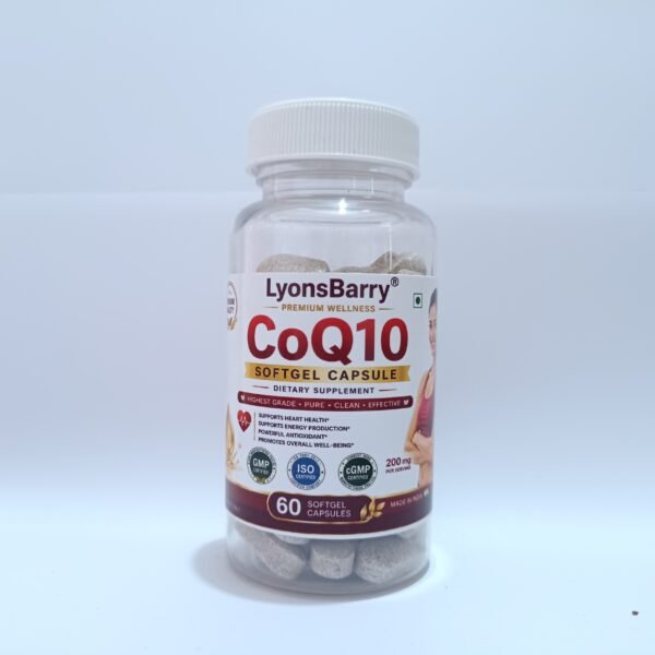 CoQ10 200 mg Softgel Capsules – Coenzyme Q10 for Energy & Heart Support