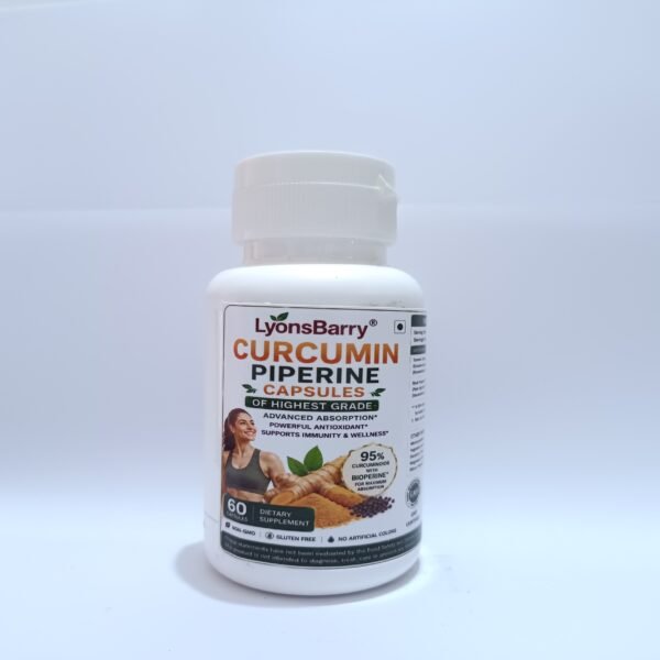 Curcumin 95% Extract 500 mg Capsules with Black Pepper 5 mg | Joint, Immunity & Antioxidant Support